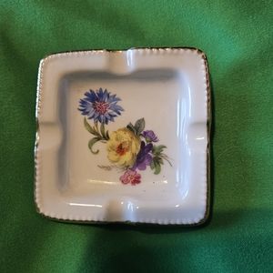 Vintage Boudoir Ashtray Small Floral Print "M" West Germany German Cigarette